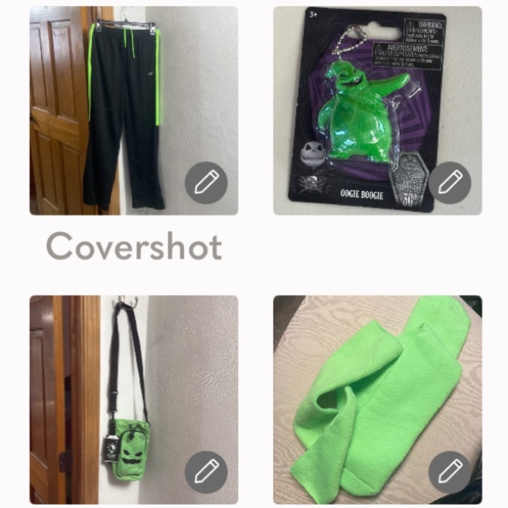Oogie bottle sling bag+Neon🧦10-12+New Balance matching Joggers 14/16+Oogie🔑⛓️